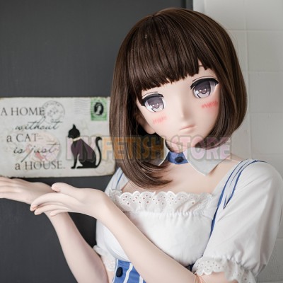 (MSM-01H) Custom Crossdress Female/Girl Resin 3/4 Head Cosplay Japanese Role Play Anime Kigurumi Mask 